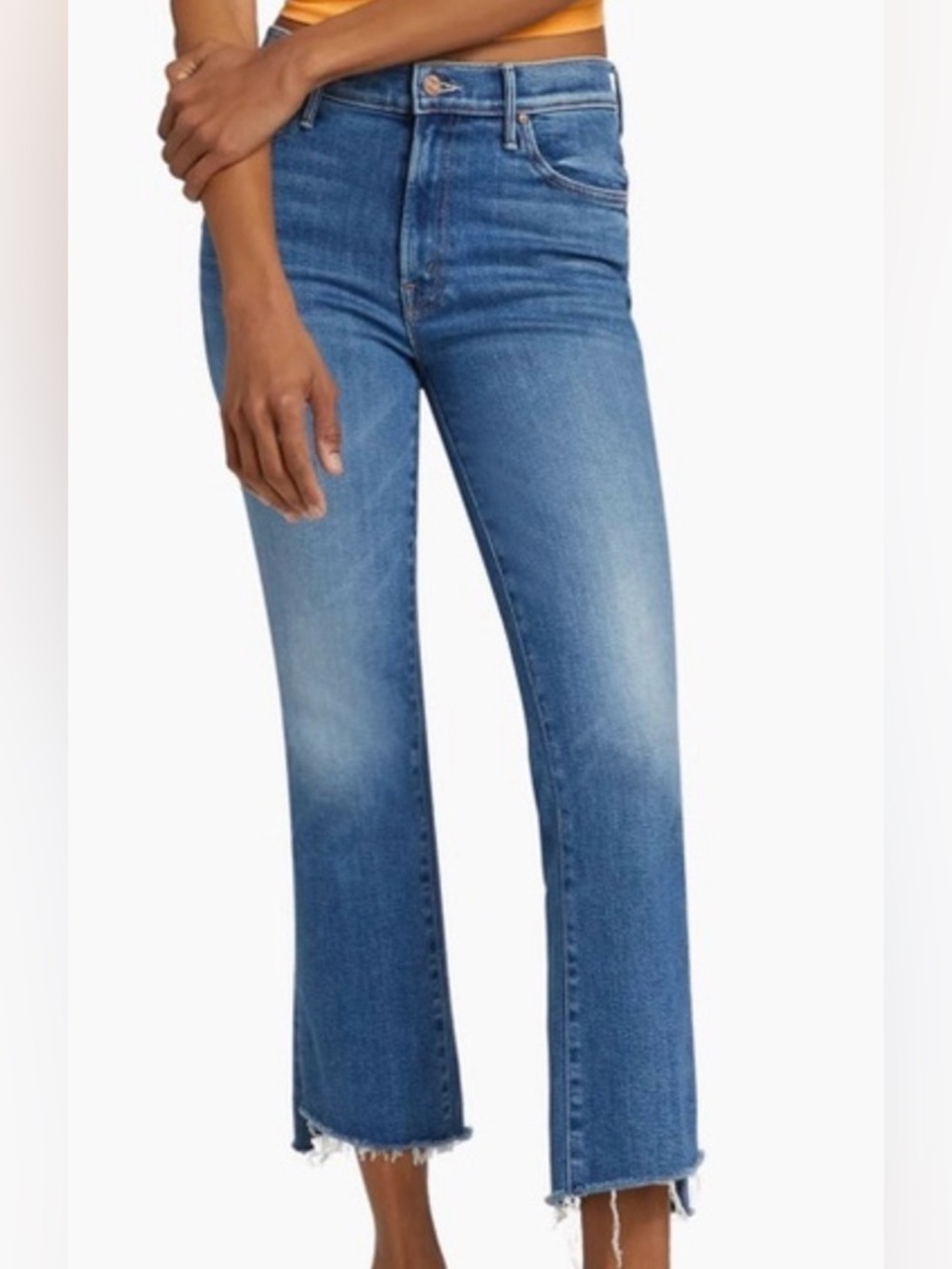 Mother Jeans The Insider Crop Step Fray Girl Crush